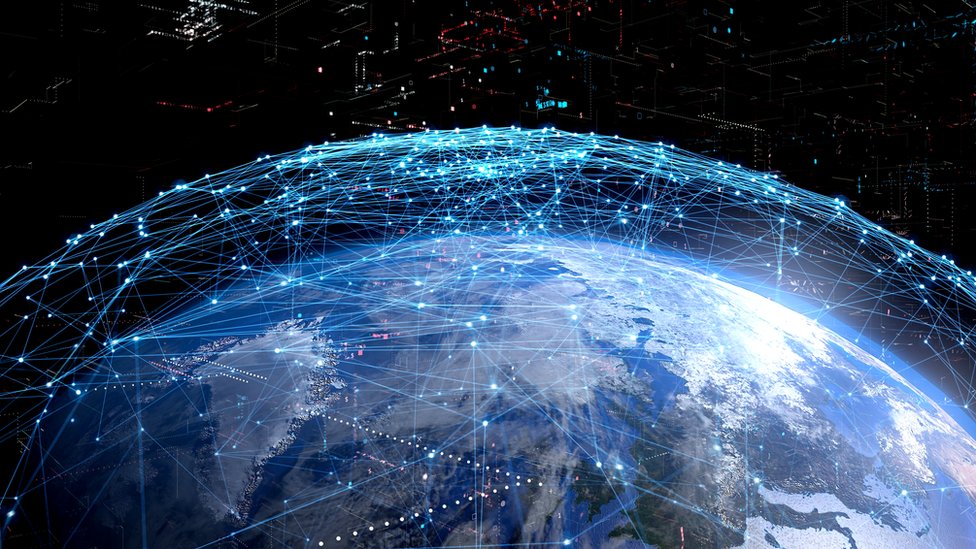Global communication network concept.