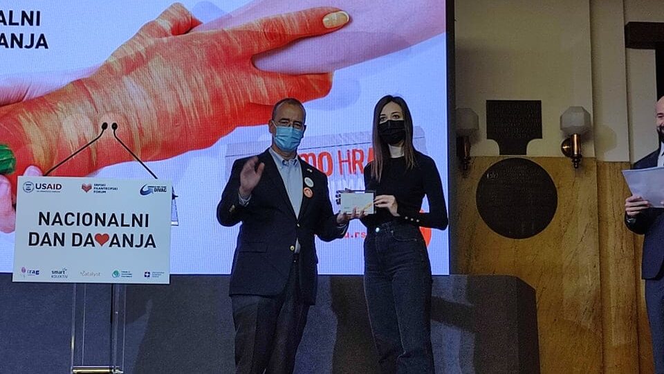 Zahvalnica Danasu za izuzetan doprinos kampanji "Spasimo hranu - sačuvajmo humanost" 2