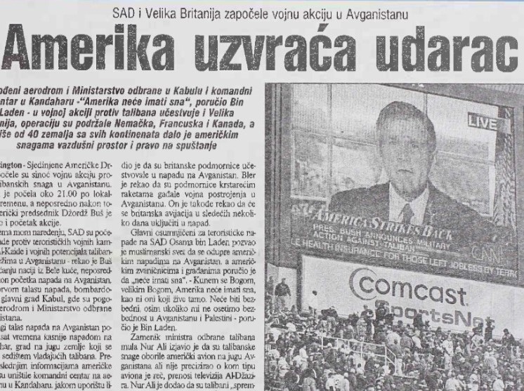 Prema Bušovom naređenju pre 20 godina SAD napale talibane u Avganistanu 2