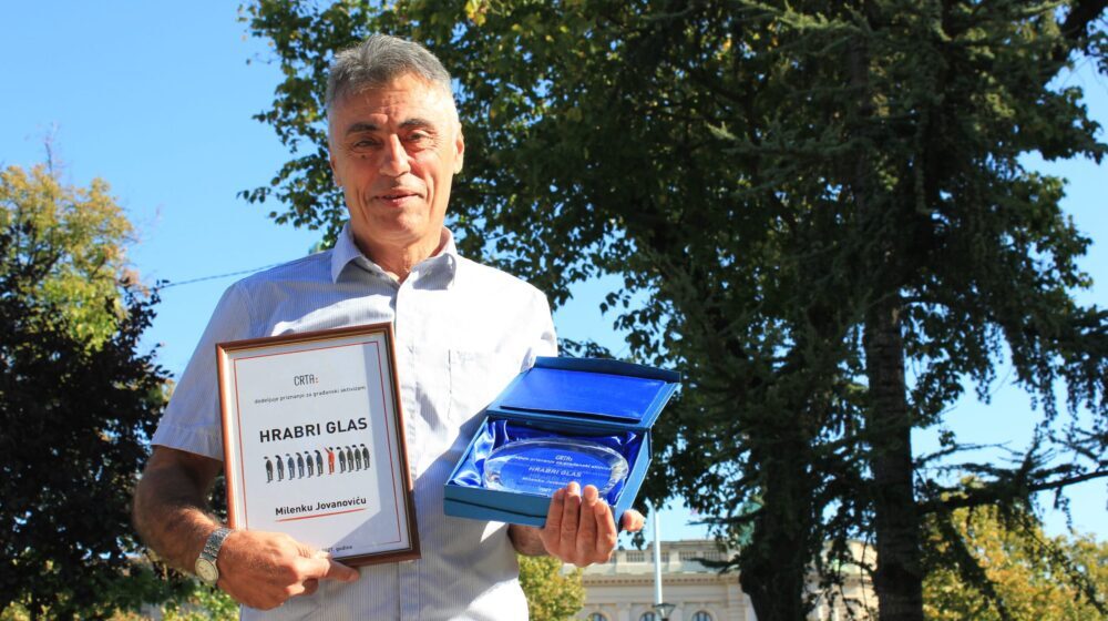 Uzbunjivač Milenko Jovanović dobitnik Crtinog priznanja "Hrabri glas" za 2021. godinu 1