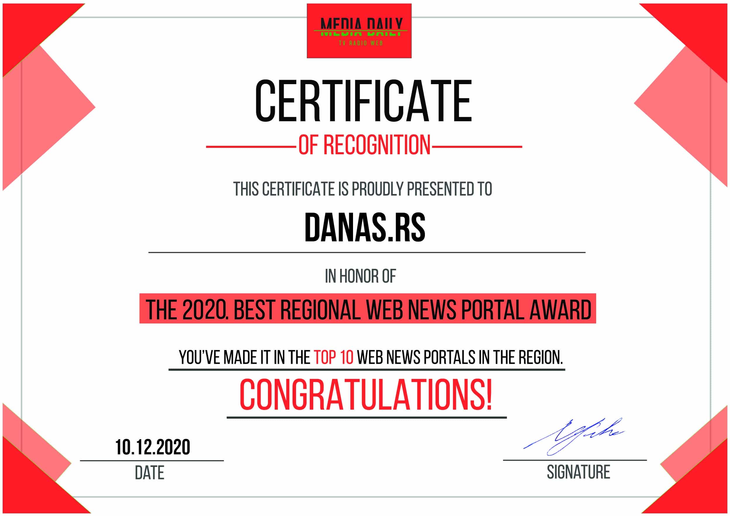 Počelo glasanje publike za najbolji sajt u regionu – podržite glasom Danas 2