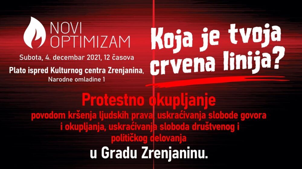 Protest pod sloganom „Koja je tvoja crvena linija?“ 4. decembra u Zrenjaninu 1