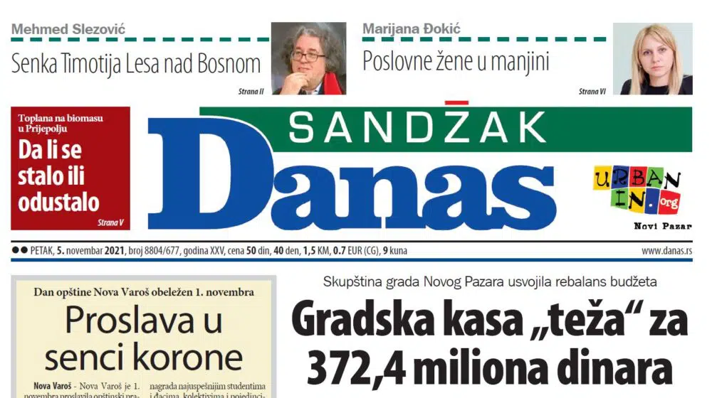 Sandžak Danas - 5. novembar 2021. (PDF) 1