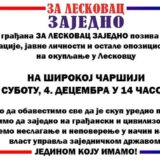 Grupa Za Leskovac zajedno najavila protest u subotu 2