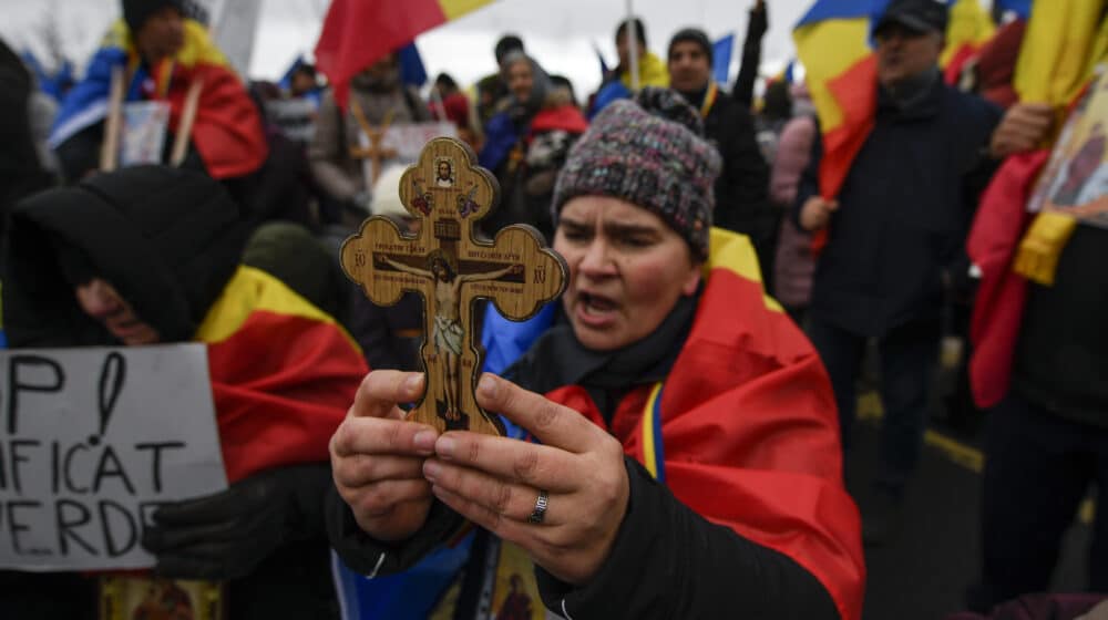 Desničarske demonstracije protiv kovid propusnica u Rumuniji 1