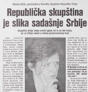 Kako je Nataša Mićić postala prva žena na čelu Skupštine u istoriji Srbije 2
