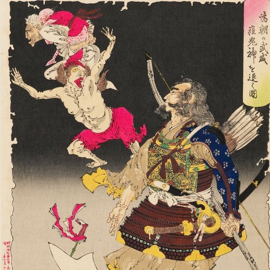 Korona virus i vakcina: Kako su antivakcinaši vršili uticaj na svet kroz istoriju 3 Drawing by Tsukuoka Yoshitoshi, 1890 depicting demons attacking the sumarai.