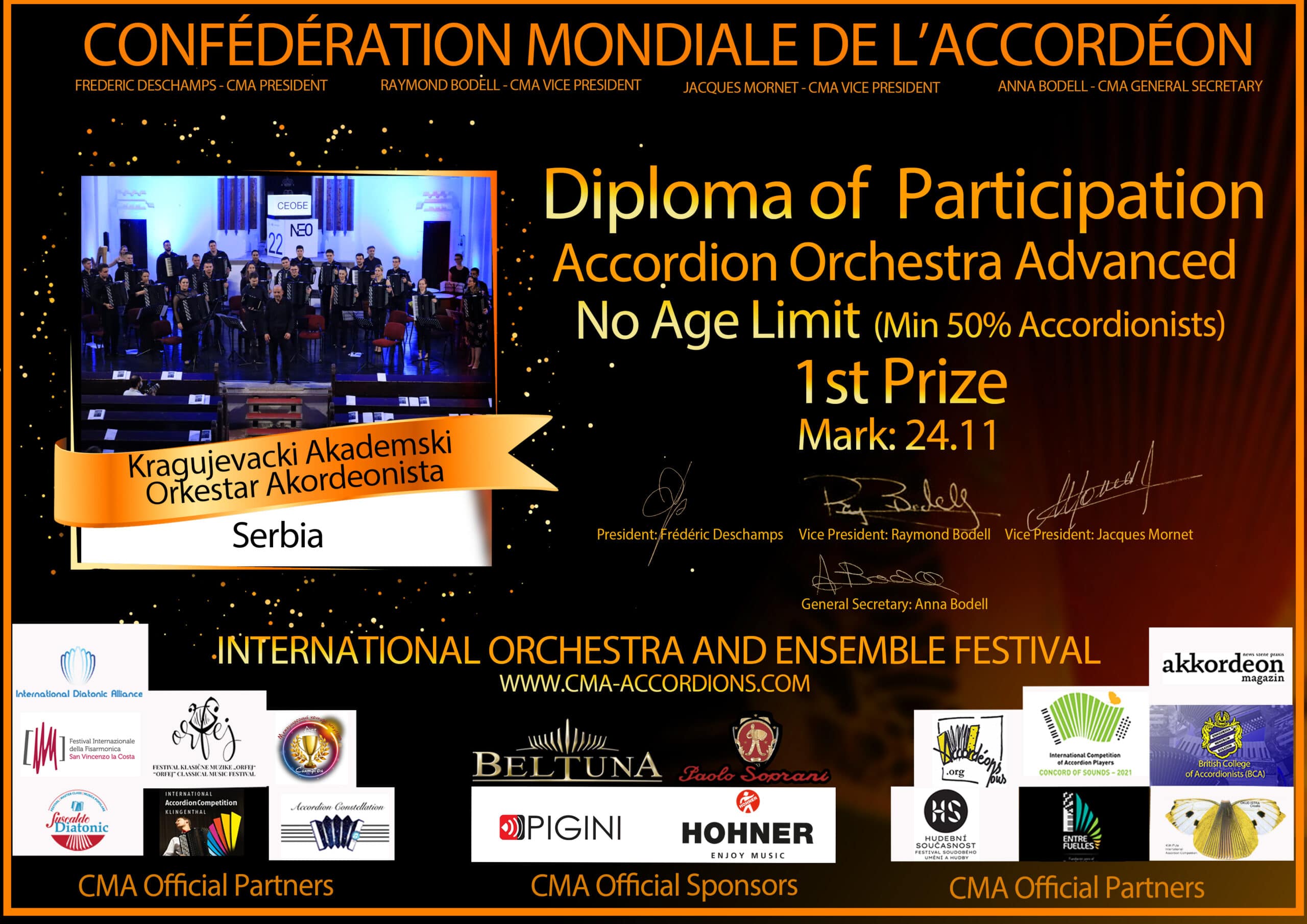 Kragujevački akademski orkestar pobedio na najprestižnijem svetskom takmičenju za harmonikaše 3