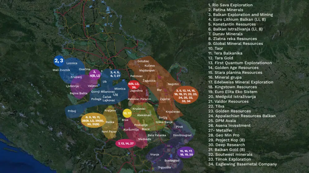 Bar 34 firme u trci za srpski litijum, bor, zlato, srebro i bakar 1