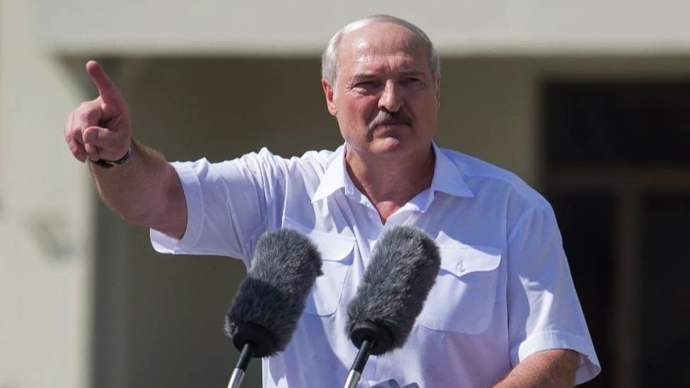 Predsednik Belorusije Aleksandar Lukašenko su mitingu 16. avgusta