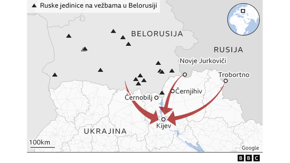 Ukrajinska kriza: Odakle bi Rusija mogla da napadne Ukrajinu 2 Belorusija, Rusija