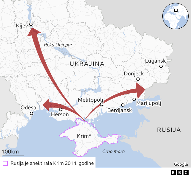 Ukrajinska kriza: Odakle bi Rusija mogla da napadne Ukrajinu 3 Rusija, Krim