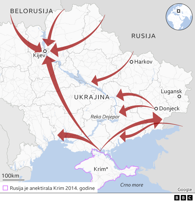 Ukrajinska kriza: Odakle bi Rusija mogla da napadne Ukrajinu 6 Rusija, kompletan napad