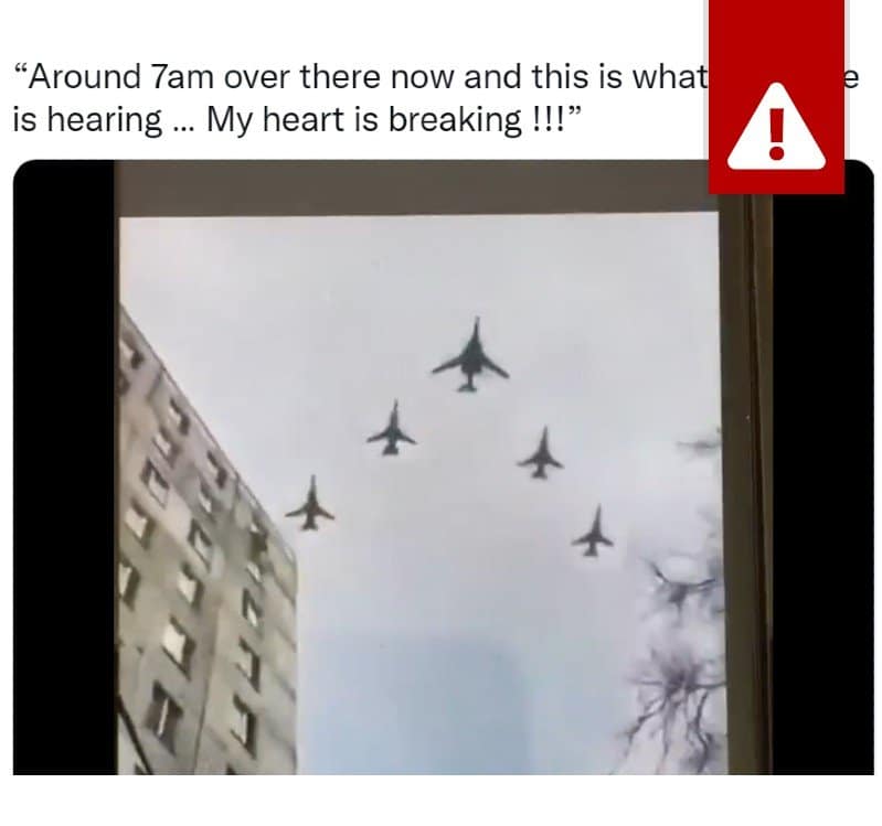 Ukrajina, Rusija, lažne vesti i društvene mreže: Na internetu se dele mnogi snimci i slike koji su dezinformacije 3 Aircraft on their way to a military parade in 2020