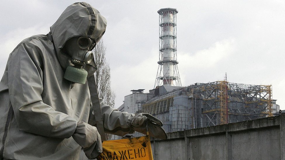 A worker at the Chernobyl nuclear plant in 2006