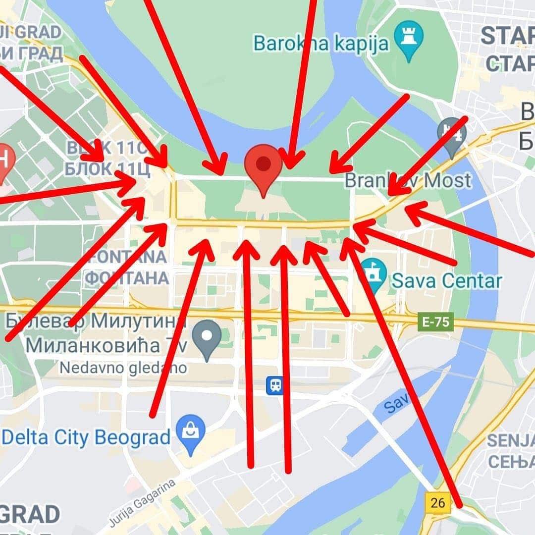 Savo Manojlović objavio mapu današnjih protestnih blokada (FOTO) 2