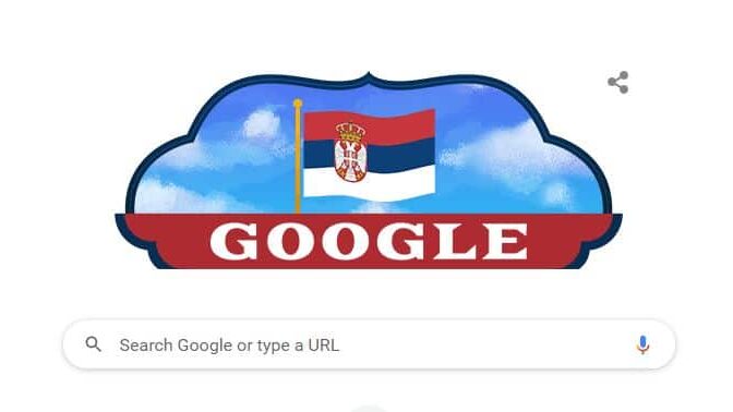 Gugl tradicionalno istakao srpsku zastavu 1