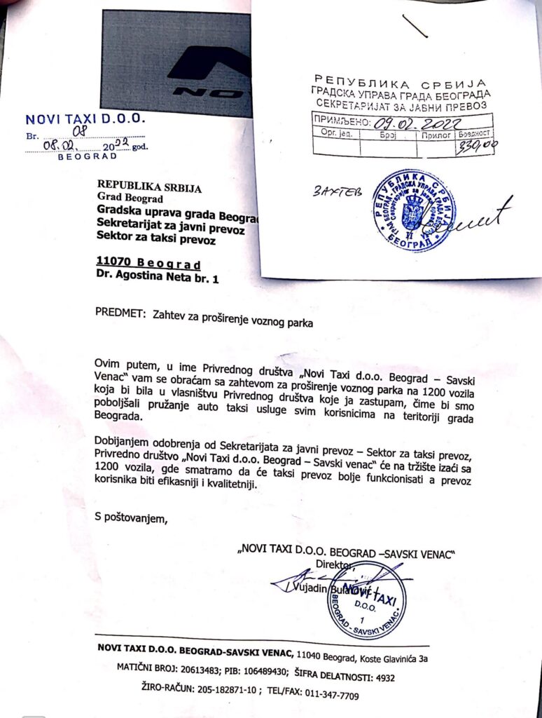 Umesto protesta, CarGo predao zahtev za 1200 taksi dozvola 2 Umesto protesta, CarGo predao zahtev za 1200 taksi dozvola 2