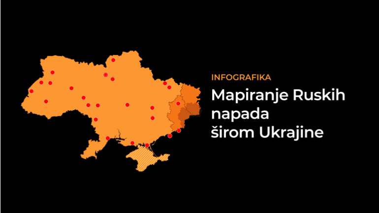 Infografika: Mapiranje ruskih napada u Ukrajini i poređenje vojski Ukrajine i Rusije 1