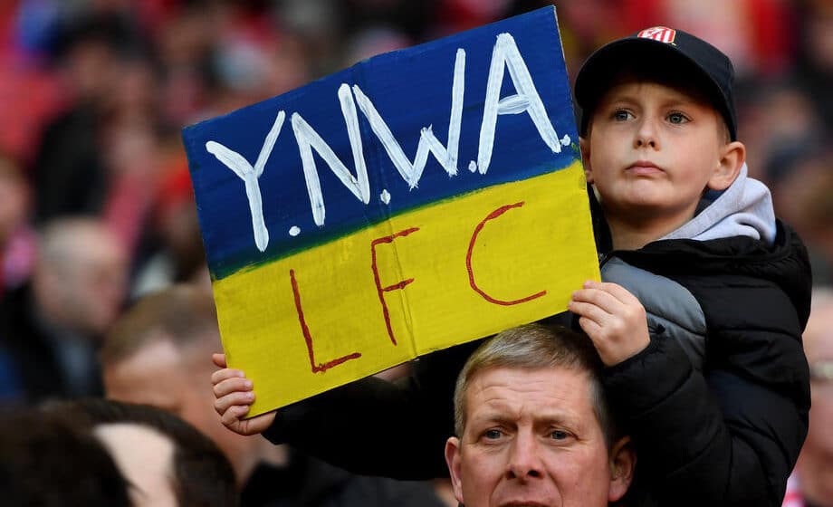 Podrška Ukrajini tokom finala na Vembliju 1