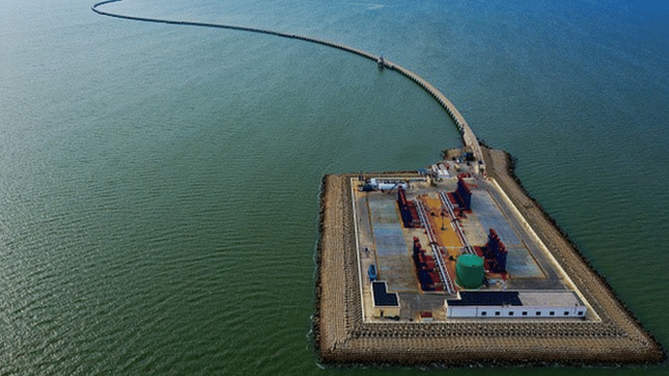 Arhitektura i životna sredina: Zašto živimo u „eri veštačkih ostrva“ 14 A view of the Qingdong-5 artificial island off the shore of Dongying in east China's Shandong province.