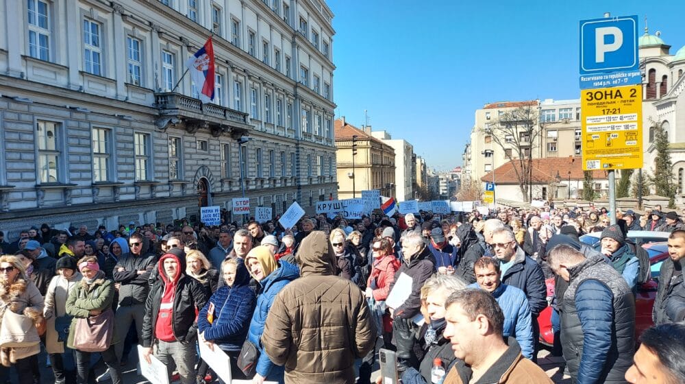 U Beogradu protest pijačnih prodavaca zbog uvođenja fiskalizacije 1