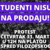 "Studenti nisu na prodaju" - danas u Beogradu protest studenata zbog uvrede voditeljke TV Happy 2