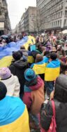 Na Trgu republike održan skup podrške Ukrajini, sa druge strane Sima Spasić i Levijatan 12