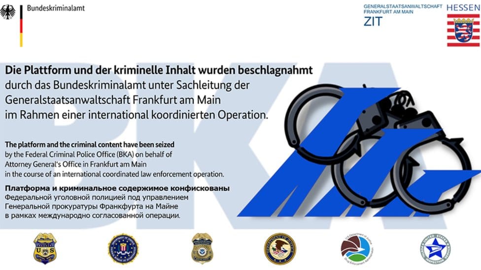 Sajber-kriminal: Kako je nemačka policija zatvorila veliku rusku darknet stranicu 3 Oni koji posete darknet stranicu videće ovo obaveštenje policije