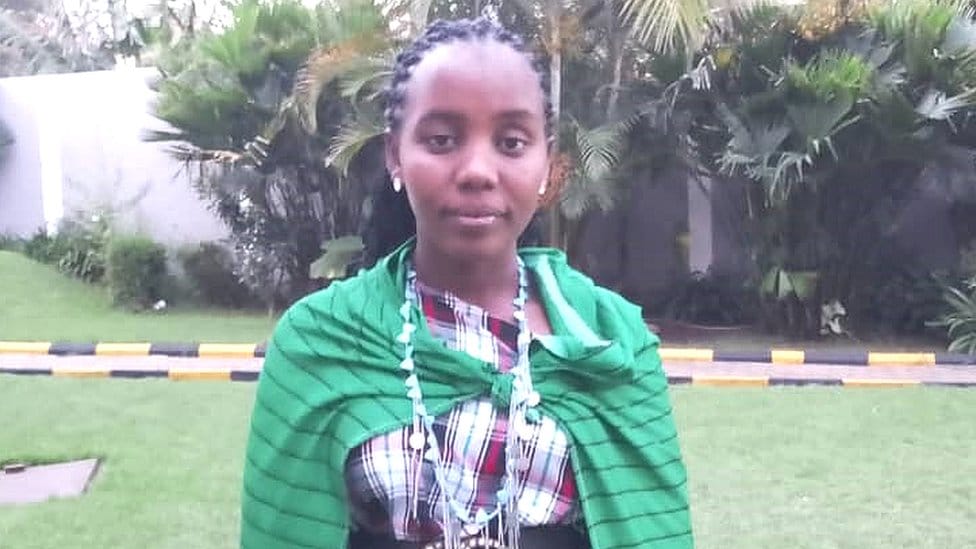 Anny Laizer in a traditional Massai dress