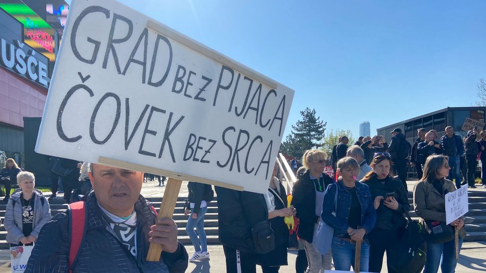 protest pijačnih prodavaca u Beogradu 13. aprila