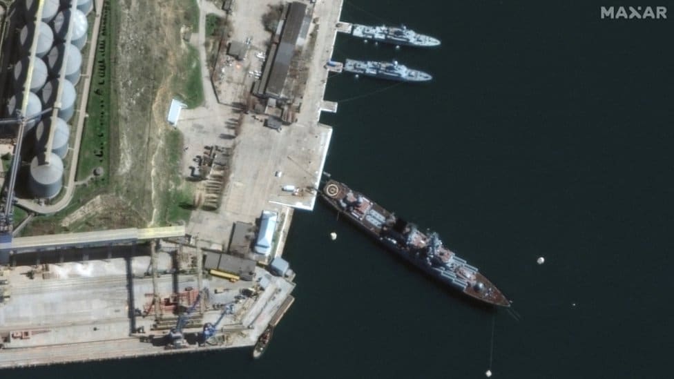 Image shows satellite view of Moskva