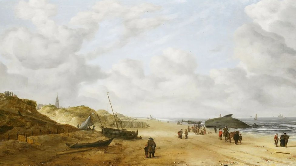 Slika Pogled na peščanu obalu Ševeninegna, delo Hendrika Van Antonisena