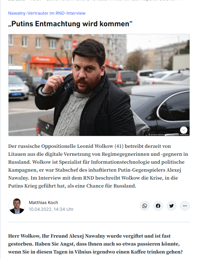 Leonid Volkov: Putin će izgubiti vlast zbog sukoba u svom okruženju 2 Leonid Volkov: Putin će izgubiti vlast zbog sukoba u svom okruženju 2