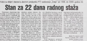Preko kadrovske liste do ključeva: Kako su deljeni stanovi u PTT Srbija od 1996. do 2000. 2 Preko kadrovske liste do ključeva: Kako su deljeni stanovi u PTT Srbija od 1996. do 2000. 2