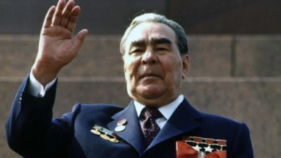 MOSCOW, USSR - 9 MAY 1981: Leader of the Soviet Union Leonid Brezhnev in Moscow, USSR, on 9th May 1981