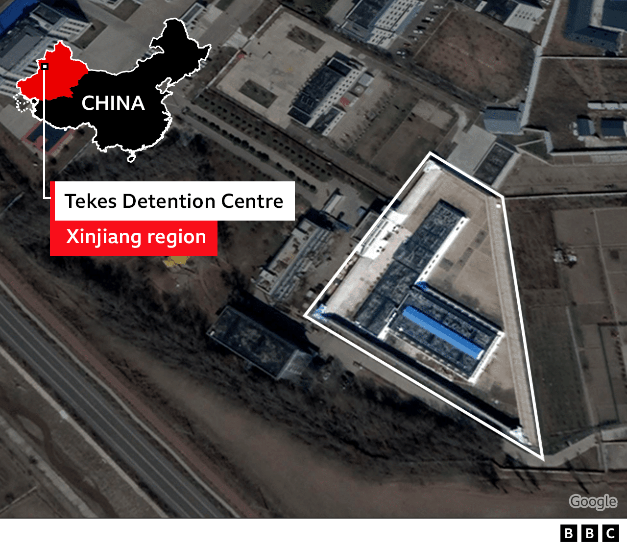 Map showing Tekes detention centre