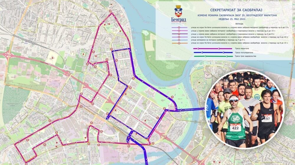 (MAPA) Izmena saobraćaja zbog maratona: Detaljan spisak i satnica zatvaranja ulica 1