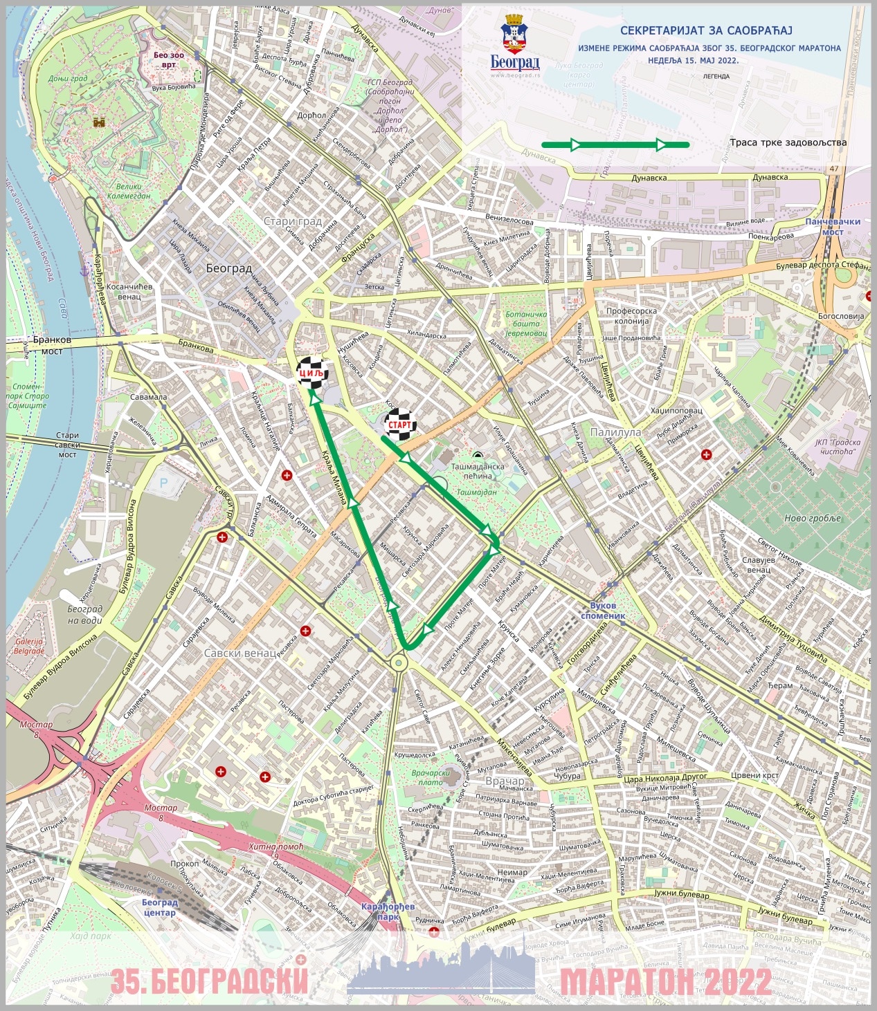 (MAPA) Izmena saobraćaja zbog maratona: Detaljan spisak i satnica zatvaranja ulica 6