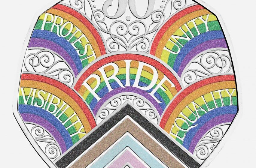 Novčić u duginim bojama u znak sećanja na prvi Prajd u Britaniji 1