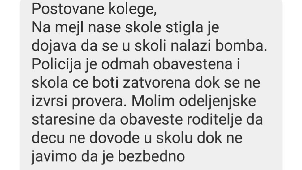 Dojave o bombama u Srbiji: Na meti škole širom Beograda, policijske ekipe na terenu 6 dojave o bombama