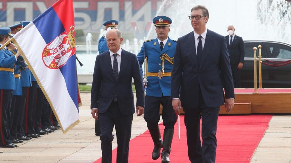 Olaf Šolc u Beogradu: Priznanje Kosova nemački uslov za ulazak Srbije u EU, predsednik Vučić tvrdi da to „čuje prvi put" 1 šolc, vučić