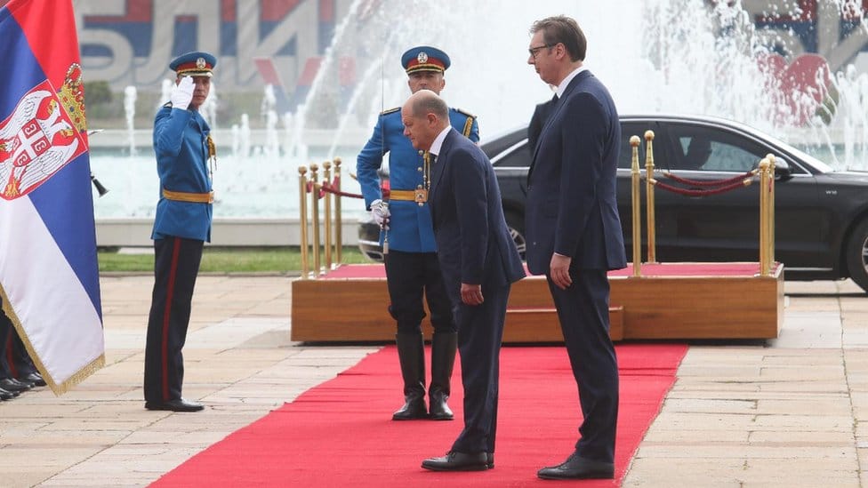 Olaf Šolc u Beogradu: Priznanje Kosova nemački uslov za ulazak Srbije u EU, predsednik Vučić tvrdi da to „čuje prvi put" 6 šolc, vučić