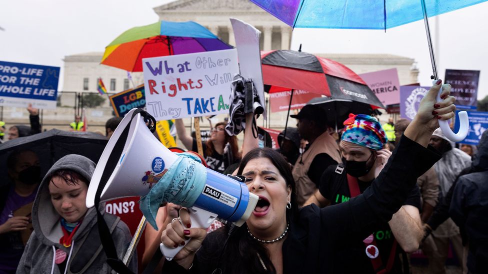 Abortion rights activists and anti-abortion activists rally at the Supreme Court, Washington, Usa - 23 Jun 2022