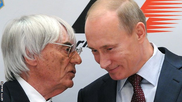 Rusija i Formula 1: Bivši čelnik Formule 1 Berni Eklston brani Vladimira Putina 1 Berni Ekslton i Vladimir Putin 2010. godine