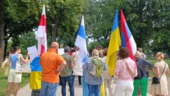 Protest pionirski park protiv posete Lavrova Udruženje „Rusi,Ukrajinci, Belorusi i Srbi zajedno protiv rata“ ispred Predsedništva "proslavilo" otkazivanje posete Lavrova 5