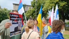 Protest pionirski park protiv posete Lavrova Udruženje „Rusi,Ukrajinci, Belorusi i Srbi zajedno protiv rata“ ispred Predsedništva "proslavilo" otkazivanje posete Lavrova 7