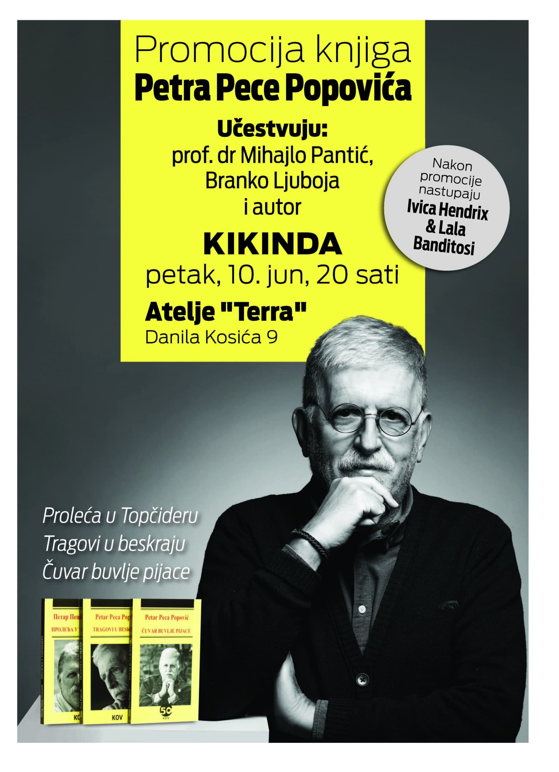 Promocija knjiga Pece Popovića u petak uveče u Kikindi 2