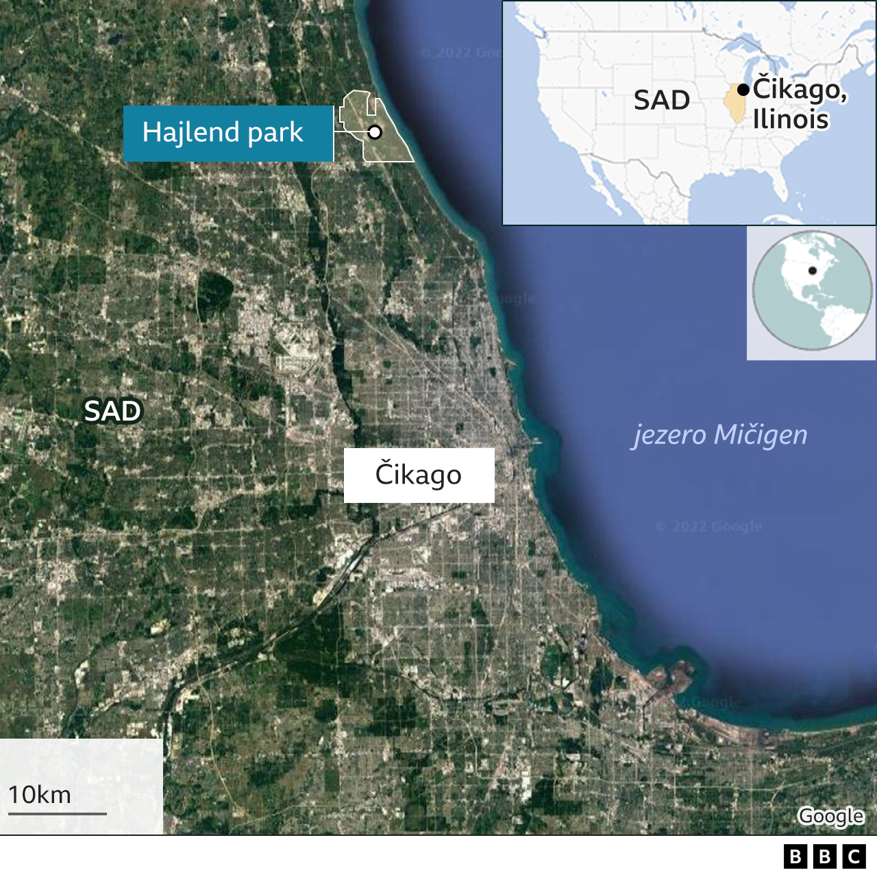 Amerika i pucnjava: Uhapšen osumnjičeni za napad u Čikagu - posedovao legalno oružje, nedeljama planirao napad 4 Mapa Čikaga