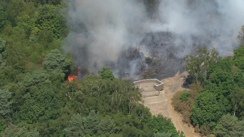 Fire in Shirley Hills woodland